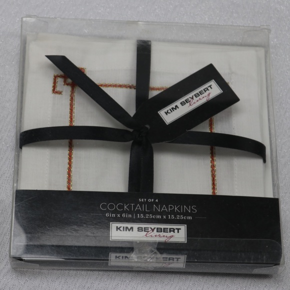 Kim Seybert Dining Kim Seybert Cocktail Embroidered Napkins With